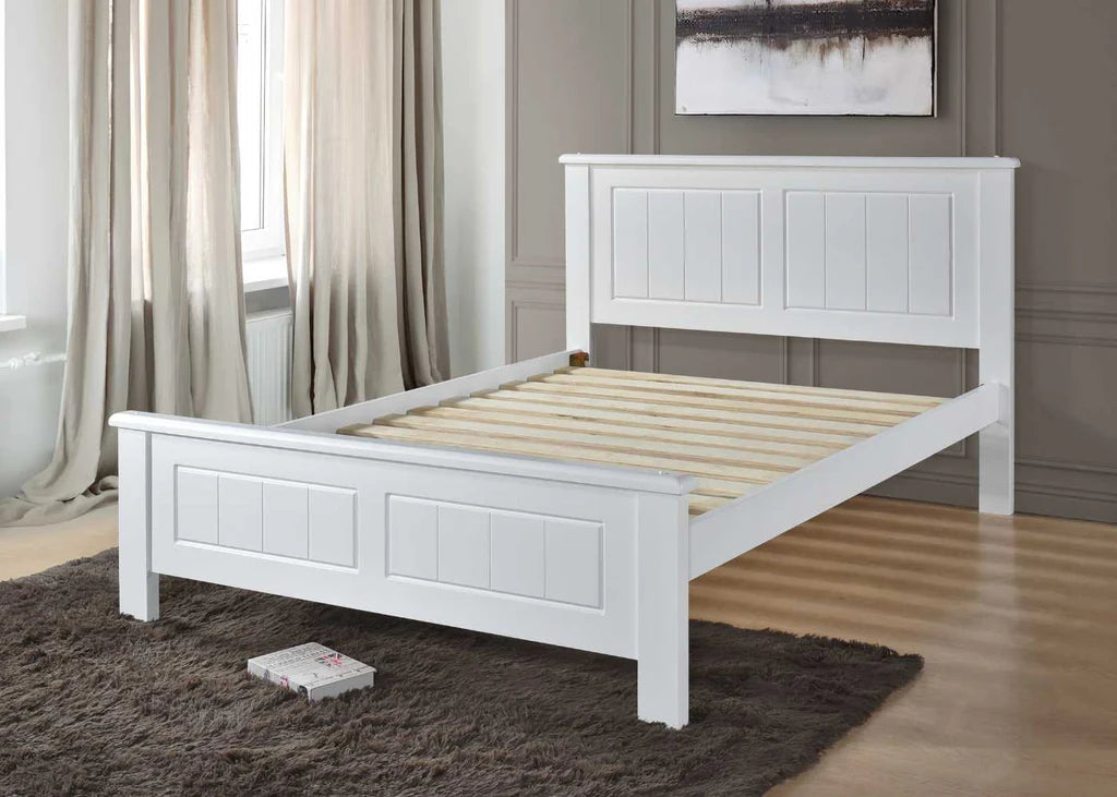 Caister White Wooden Bed Frame
