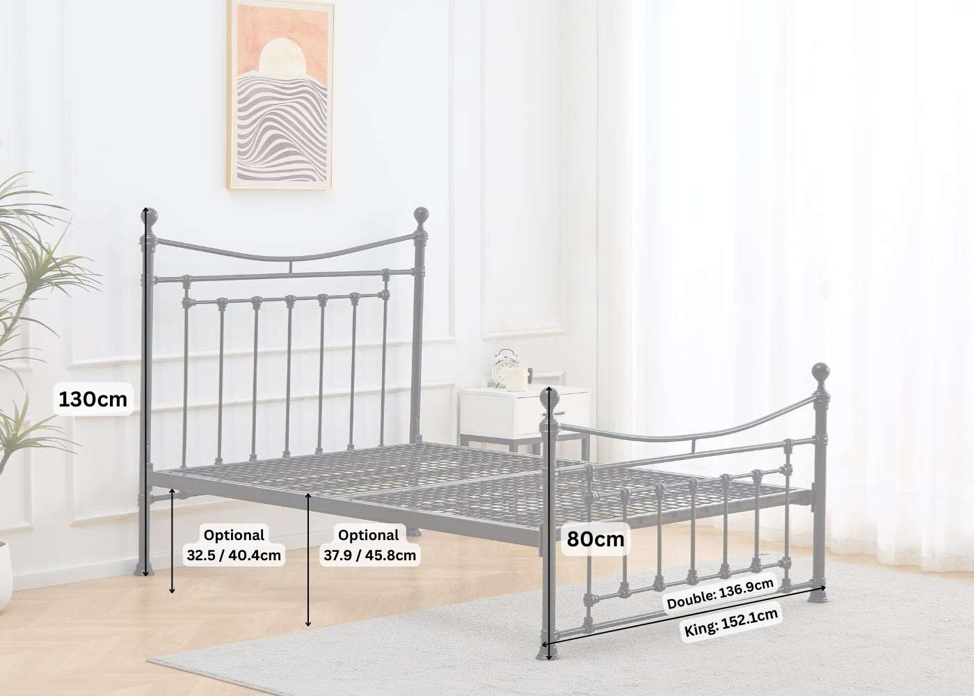 Calthorpe Bed Frame Dimensions