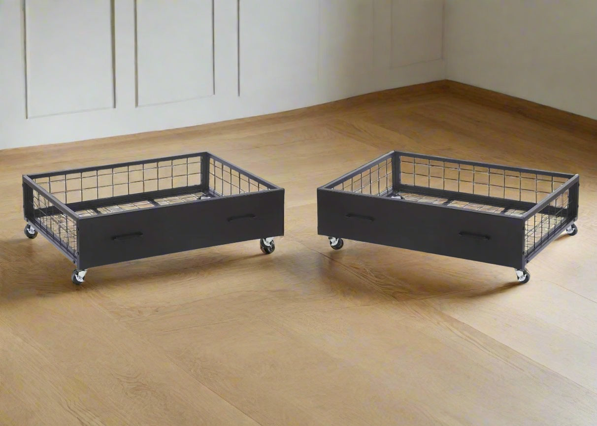 Metal Storage Drawers - Black